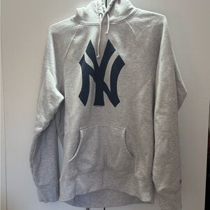Official Yankees Gray Hoodie with Navy Logo
